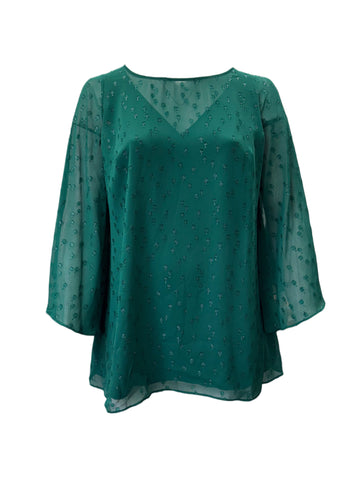 Marina Rinaldi Women's Green Fenicia Pullover Blouse NWT
