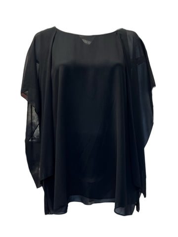 Marina Rinaldi Women's Black Filo Blouse NWT