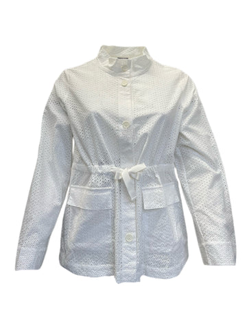 Marina Rinaldi Women's White Fiorile Embroidered Jacket NWT