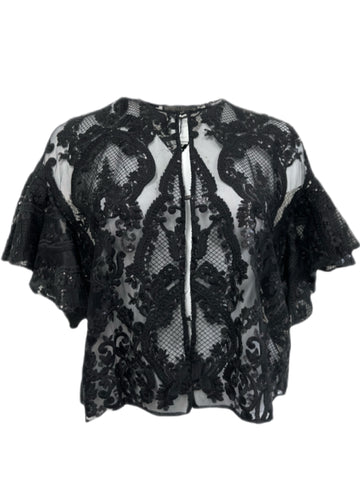 Marina Rinaldi Women's Black Firma Hooks Closure Jacket NWT