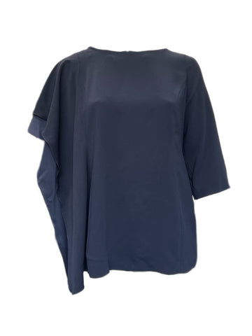Marina Rinaldi Women's Navy Floreale Butterfly Sleeve Blouse Size 14W/23 NWT