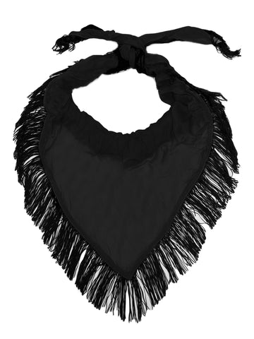 Hanley Mellon Women's Triangle Fringe Scarf One Size Black