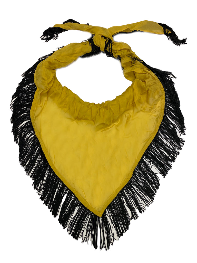 Hanley Mellon Women's Triangle Fringe Scarf One Size Mustard Yellow