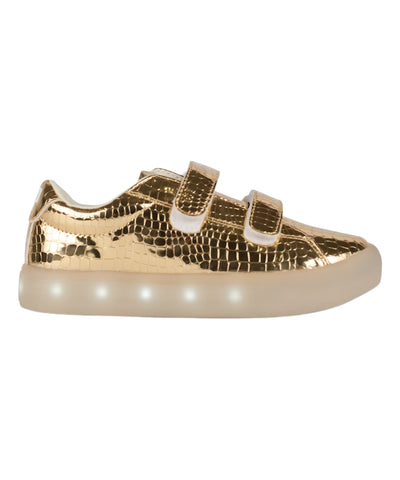 POP SHOES Little Kid's Gold St Laurent Ez Croc Sneakers SP19LVCGK NWB