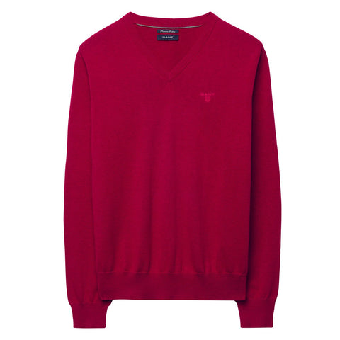 GANT Men's Dark Red Lightweight Cotton V-Neck Sweater 83072 Size 3XL