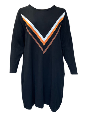 Marina Rinaldi Women's Black Galeone Knitted Shift Dress Size L NWT