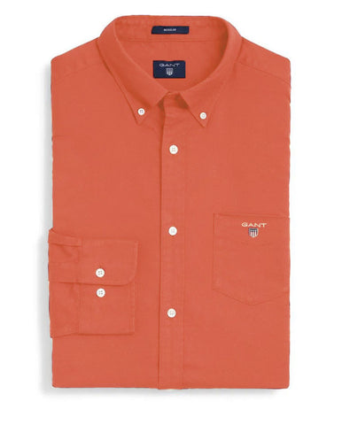 GANT Men's Burnt Ochre Brushed Oxford Button Down Shirt 3000370 Size M