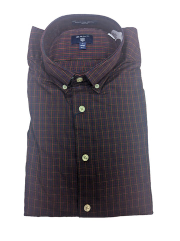 GANT Purple Wine Windblown Oxford Check Button Down Shirt 3003530 Size M