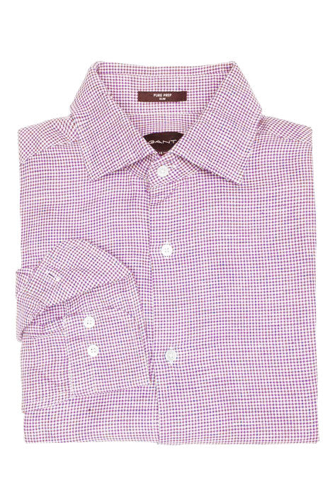 GANT Summer Rose Pure Prep Linen Houndstooth Slim Fit Shirt 3015636 Size M