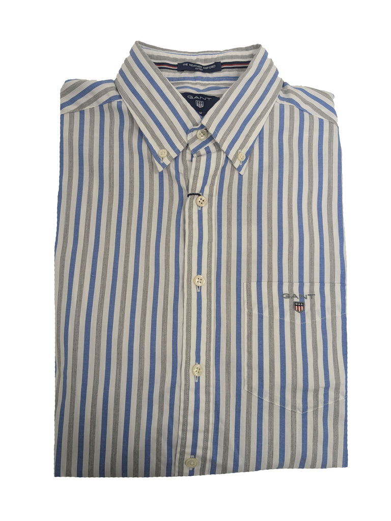 GANT Palace Blue Oxford Stripe Fitted Button Down Shirt 303252 Size M