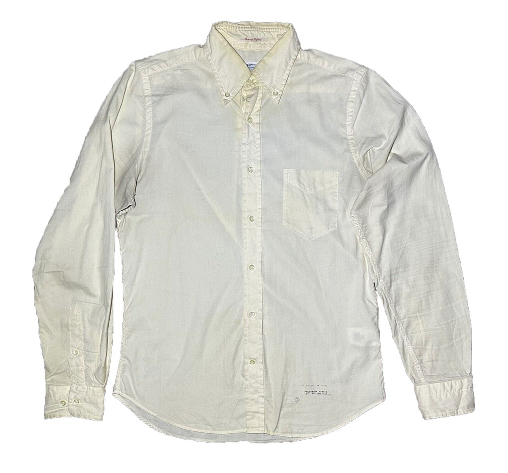 GANT RUGGER Cream Windblown Oxford Gmt Dyed Shirt 351730 Size Medium