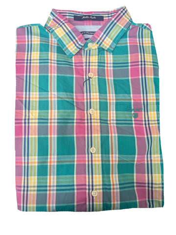GANT Spring Green Malibu Poplin Check Button Down Shirt 399732 Size Medium