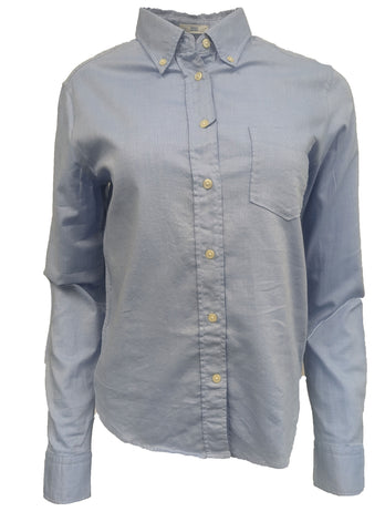 GANT Women's Capri Blue Yale Solid Oxford Shirt 431840 Size EU 36/ US 6