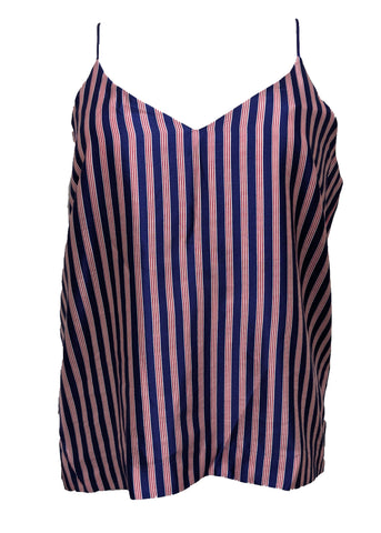 GANT RUGGER Ultra Ocean Blue and Red Silk Blend Sleep Tank 432265