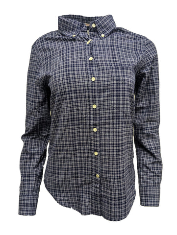 GANT RUGGER Women's Persian Blue Marled Dobby Shirt 432435 Size Small