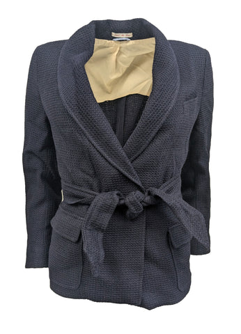 GANT RUGGER Women's Thunder Blue Wool The Shawler Coat 476679