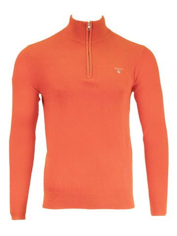 GANT Men's Strong Coral Cotton Pique Half Zip 80023 Size Medium