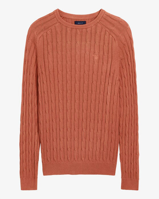 GANT Men's Strong Coral Sunbleached Cable Crew Sweater 8020019 Size Medium
