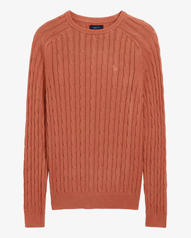 GANT Men's Strong Coral Sunbleached Cable Crew Sweater 8020019 Size Medium