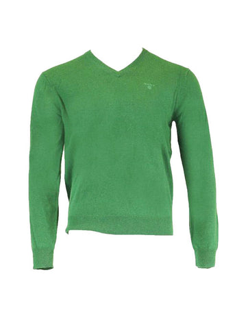 GANT Men's Summer Green Lightweight Cotton V-Neck Sweater 83072 Size M