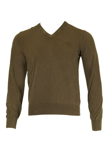 GANT Men's Brown Antique Cotton V-Neck Sweater 88172 Size M $135 NWT