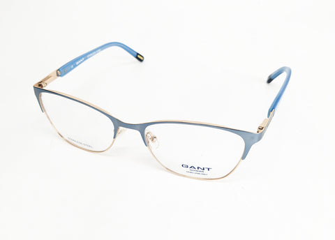 GANT Women's Oval Metal GA4033 Eyeglass Frames 53-17-135 -Blue/Gold NEW