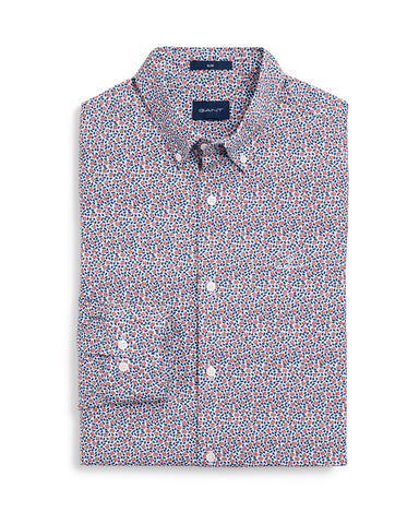 GANT Mahogny Red Rose Dot Print Slim Fit Button Down 3002172 Size M NWT