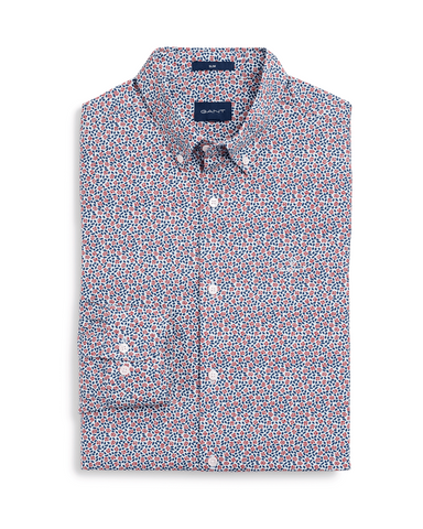 GANT Mahogny Red Rose Dot Print Slim Fit Button Down 3002172 Size M NWT