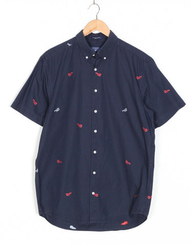 GANT Classic Blue Lobster Fil Coupe Button Down Shirt 3007331 Size M NWT
