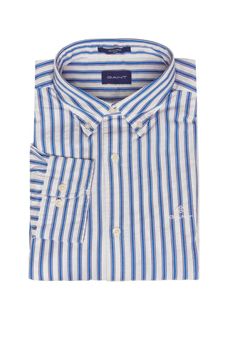 GANT Blue Lagoon Tech Prep Textured Stripe Slim Button Down 3008322 Size M NWT