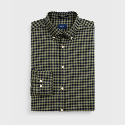 GANT Loden Green Buffalo Check Button Down Shirt 3011230 Size M NWT