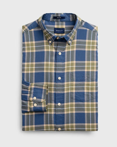 GANT Vintage Blue Winter Twill Heather Button Down Shirt 3011330 Size M NWT