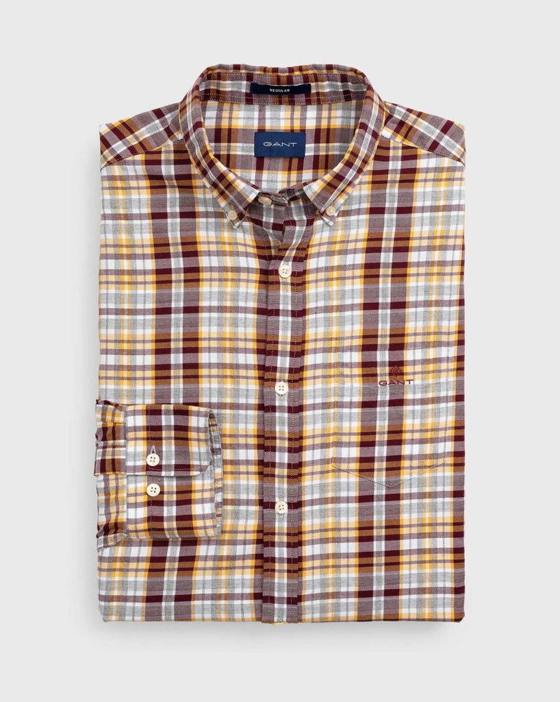 GANT Port Red Winter Twill Heather Button Down Shirt 3011430 Size M NWT