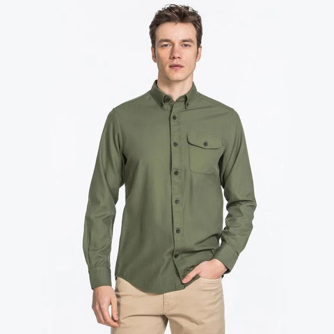 GANT Deep Lichen Green Twill Button Down Shirt 3014130 Size Medium NWT