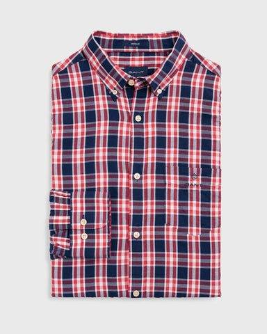 GANT Cardinal Red Windblown Oxford Check Button Down Shirt 3016530 Size M