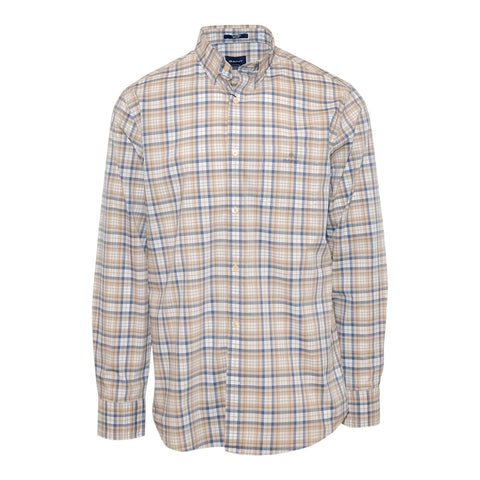 GANT Dry Sand Tech Prep Broadcloth Regular Fit Check Shirt 3018230 Size M NWT
