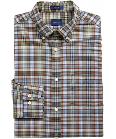 GANT Sea Turtle Tech Prep Indigo Check Button Down Shirt 3018530 Size M NWT