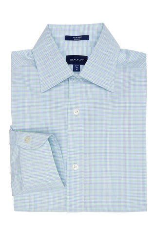 GANT Green Ash Tech Prep Broadcloth Check Point Shirt 3053314 Size M NWT