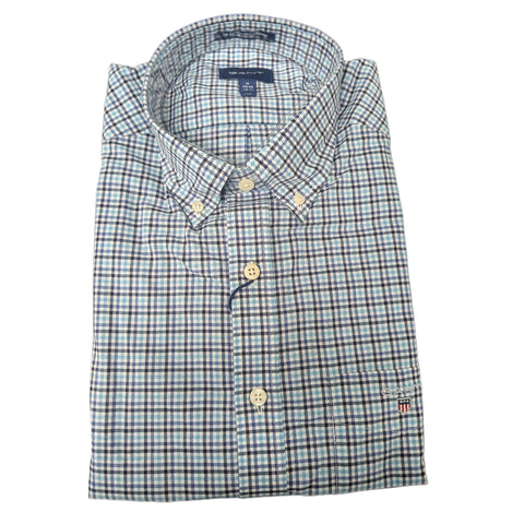 GANT Aqua Broadcloth 3 Color Gingham Shirt 3056600 Size M NWT