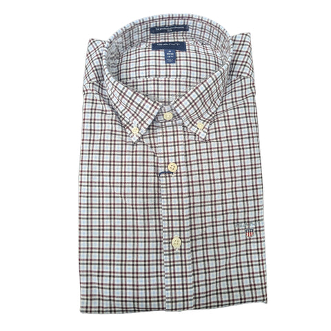 GANT Port Red Broadcloth 3 Color Gingham Slim Fit Shirt 3056602 Size M NWT