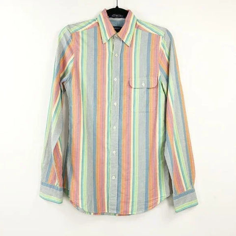 GANT Men's Rainbow Malibu Madras Stripe Button Down Shirt 343432 Size M