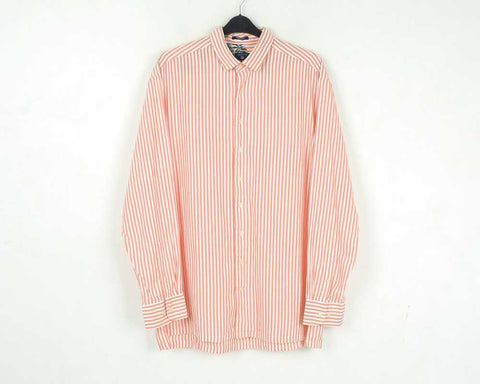 GANT Sunny Orange Beach Oxford Stripe Button Down Shirt 347800 Size M