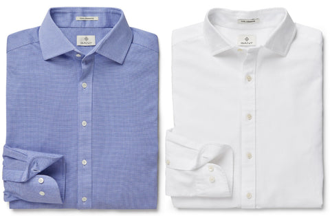 GANT DIAMOND G Men's Fitted Woven Pique Spread Collar 384277 Size M $145 NWT