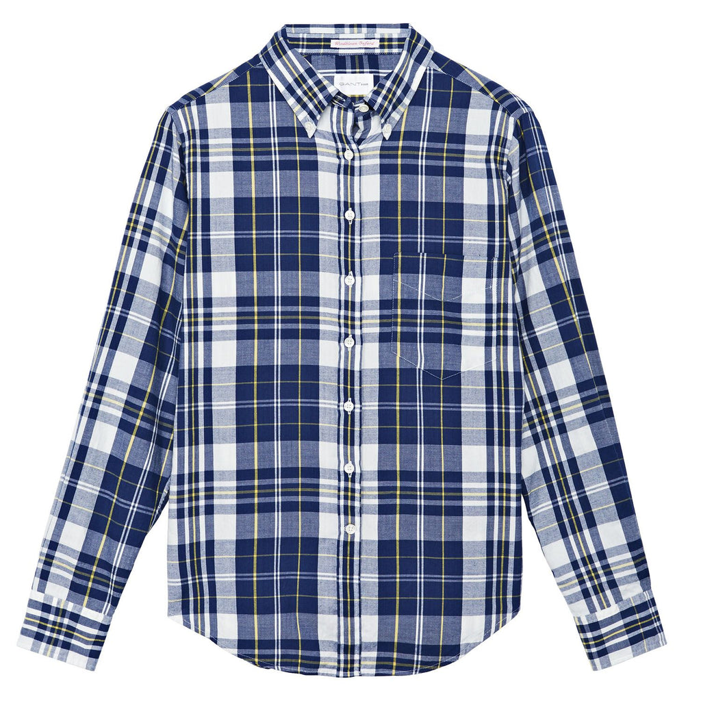 GANT RUGGER Women's Classic Blue Windblown Oxford Shirt 450885