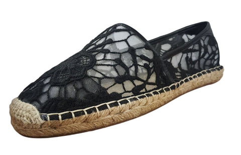REBECCA MINKOFF Women's Black Lace Gavin Too Espadrilles #M270345 6.5 NWB