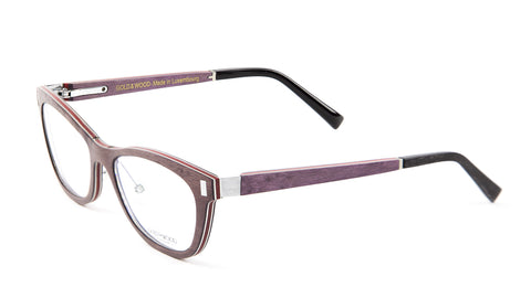 Gold & Wood Brown Maple Orion 03 Rectangular Eyeglass Frames 51mm $789 NEW