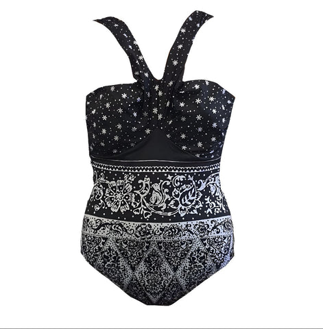 GOTTEX Women's Black Open Back One Piece Swimsuit #17SF-055 10 NWT