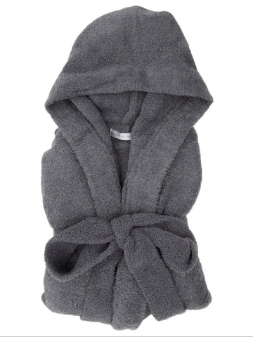 LITTLE GIRAFFE Women's Grey Ultrasoft Dolce Hooded Stretchy Robe Size M-L NWT