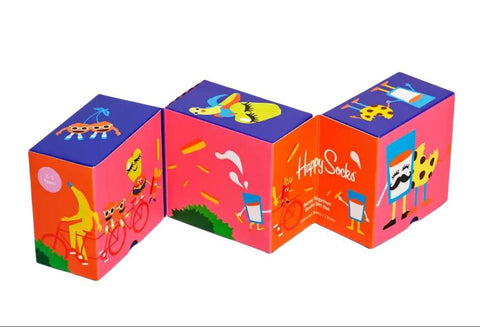 HAPPY SOCKS Kids' Better Together Cotton 3 Pairs Socks Gift Set Size 2-3Y NWB