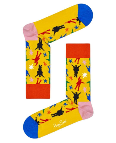 HAPPY SOCKS x The Beatles Men's Combed Cotton Helping Hands Socks Size 8-12 NWT